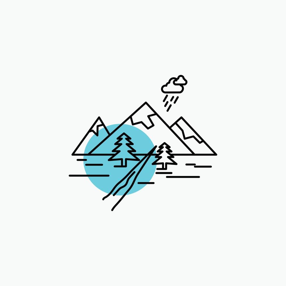 rocks. hill. landscape. nature. mountain Line Icon vector