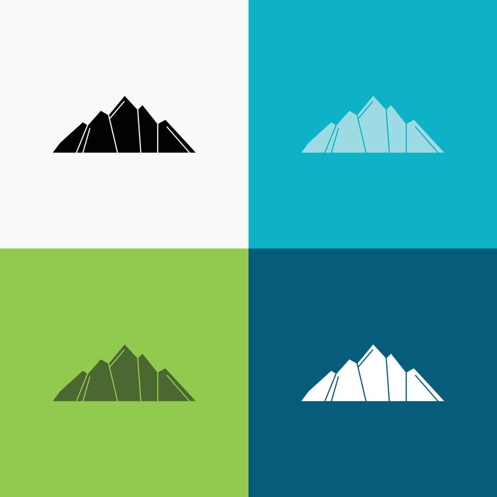 Cerro. paisaje. naturaleza. montaña. icono de escena sobre varios antecedentes. diseño de estilo de glifo. diseñado para web y aplicación. eps 10 ilustración vectorial vector