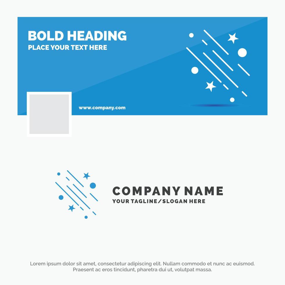 Blue Business Logo Template for star. shooting star. falling. space. stars. Facebook Timeline Banner Design. vector web banner background illustration