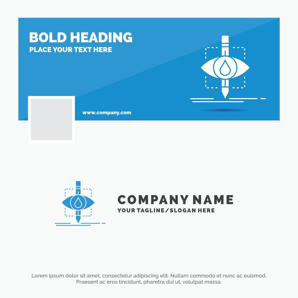 Blue Business Logo Template for Ecology. monitoring. pollution. research. science. Facebook Timeline Banner Design. vector web banner background illustration