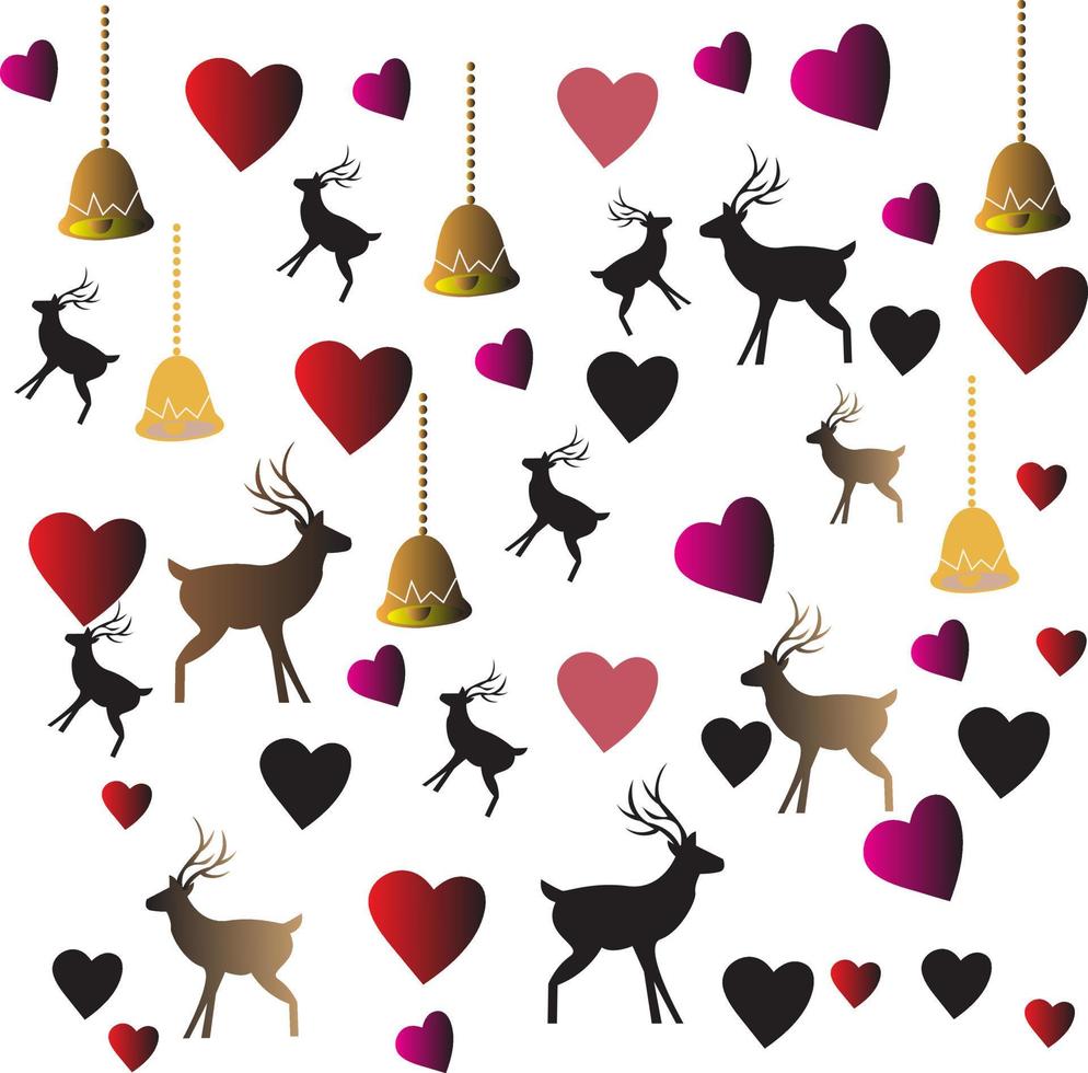 Seamless pattern with christmas and reindeer theme. vector