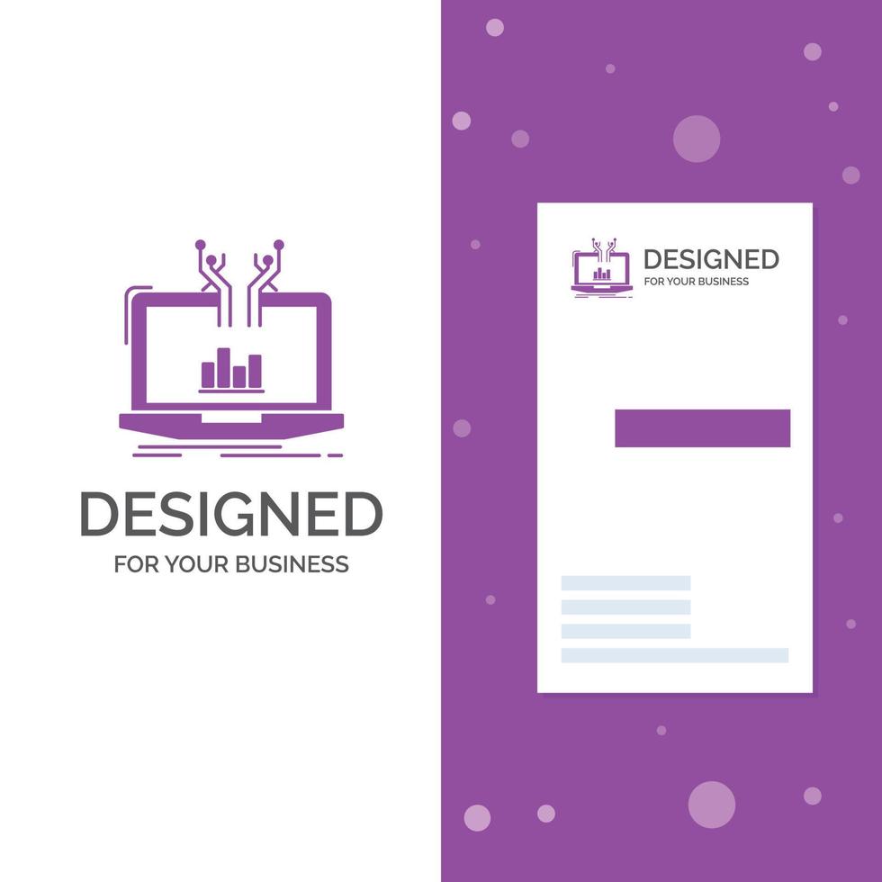 Business Logo for Analysis. analytical. management. online. platform. Vertical Purple Business .Visiting Card template. Creative background vector illustration