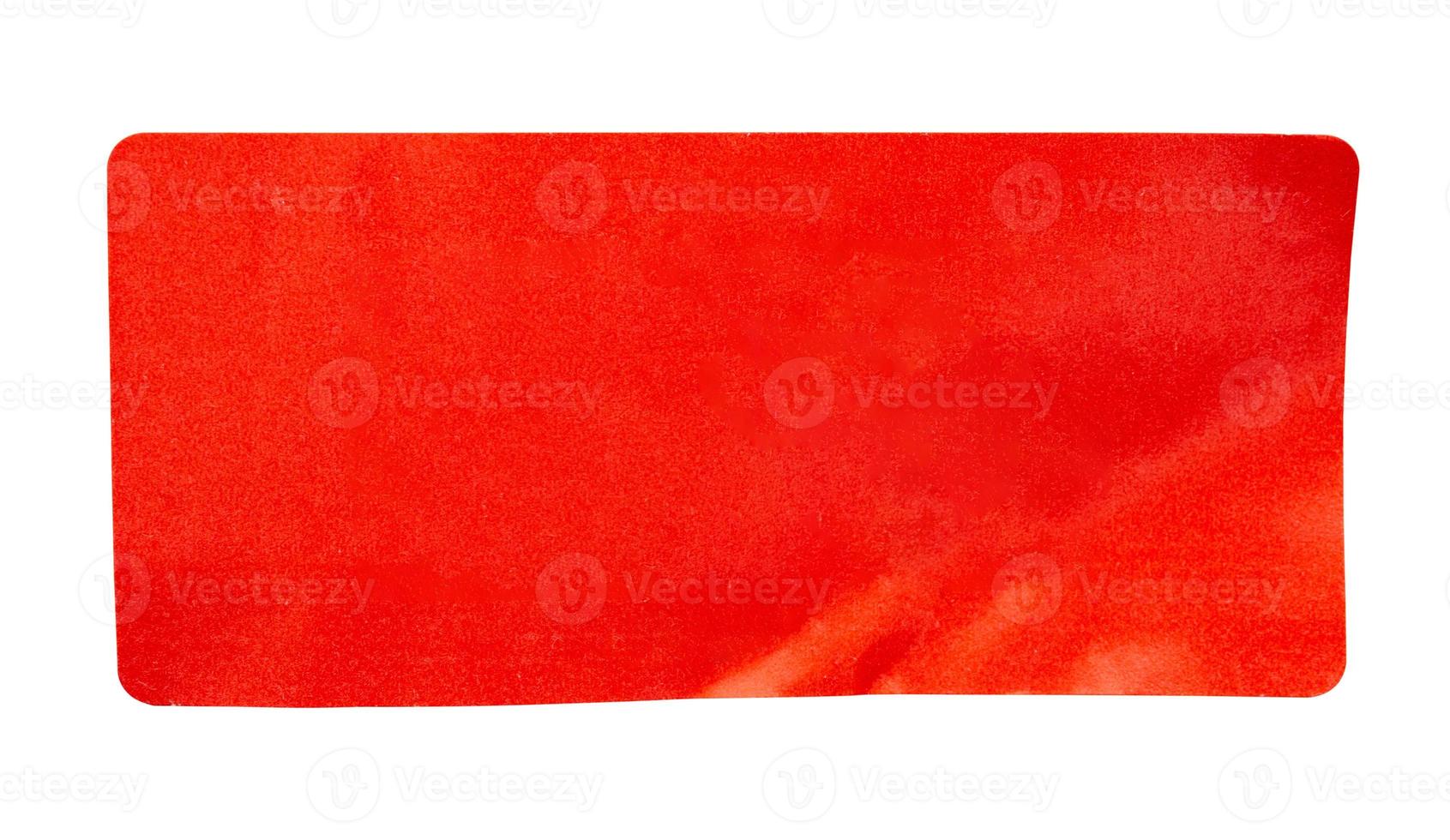 Red paper sticker label isolated on white background photo