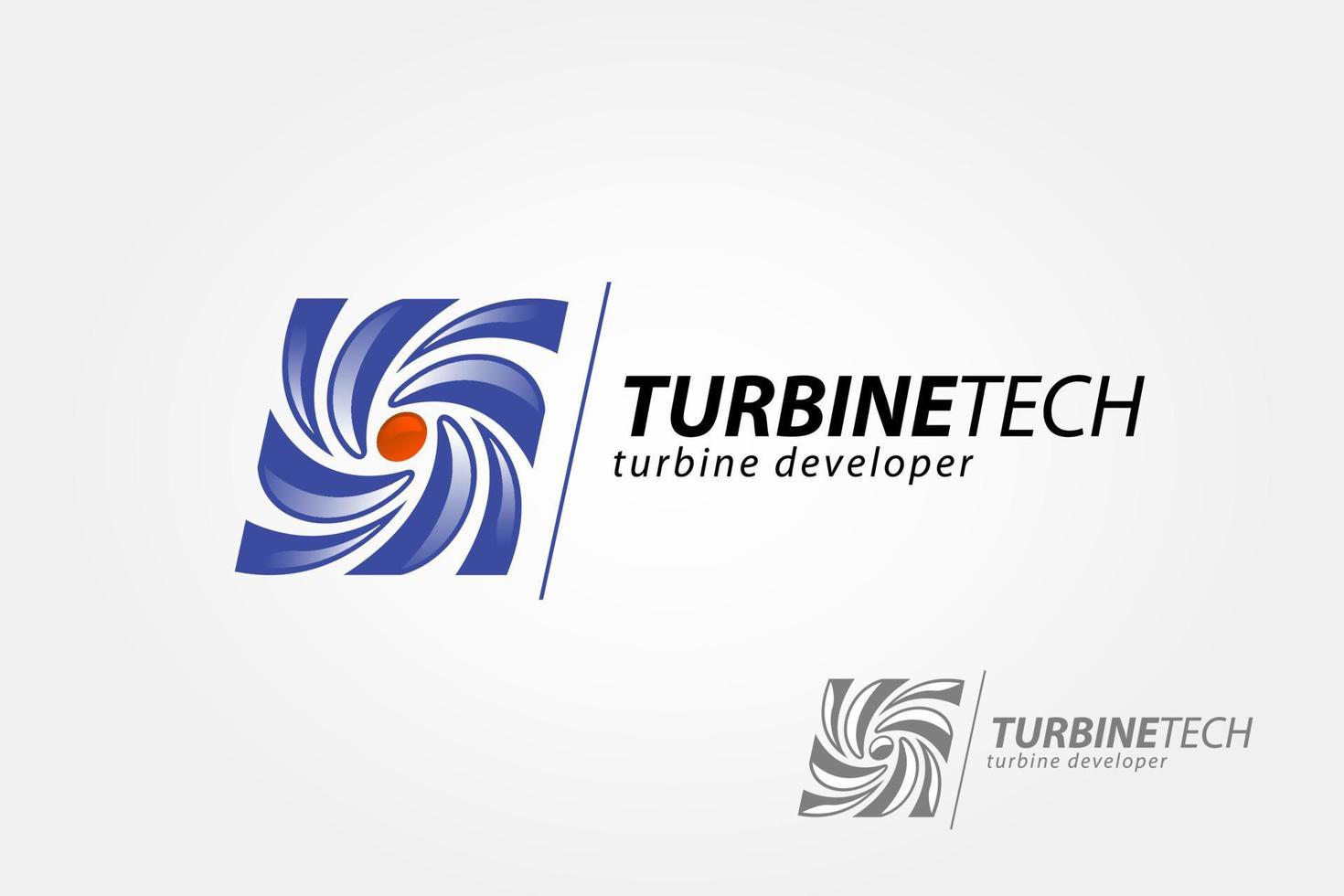 vector abstracto de potencia circular de turbina y diseño de logotipo o ventilador de hélice de plantilla del concepto de símbolo de identidad de la empresa de tecnología.