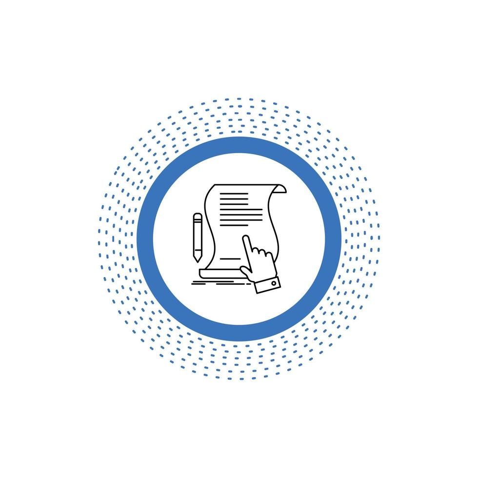 contract. document. paper. sign. agreement. application Line Icon. Vector isolated illustration