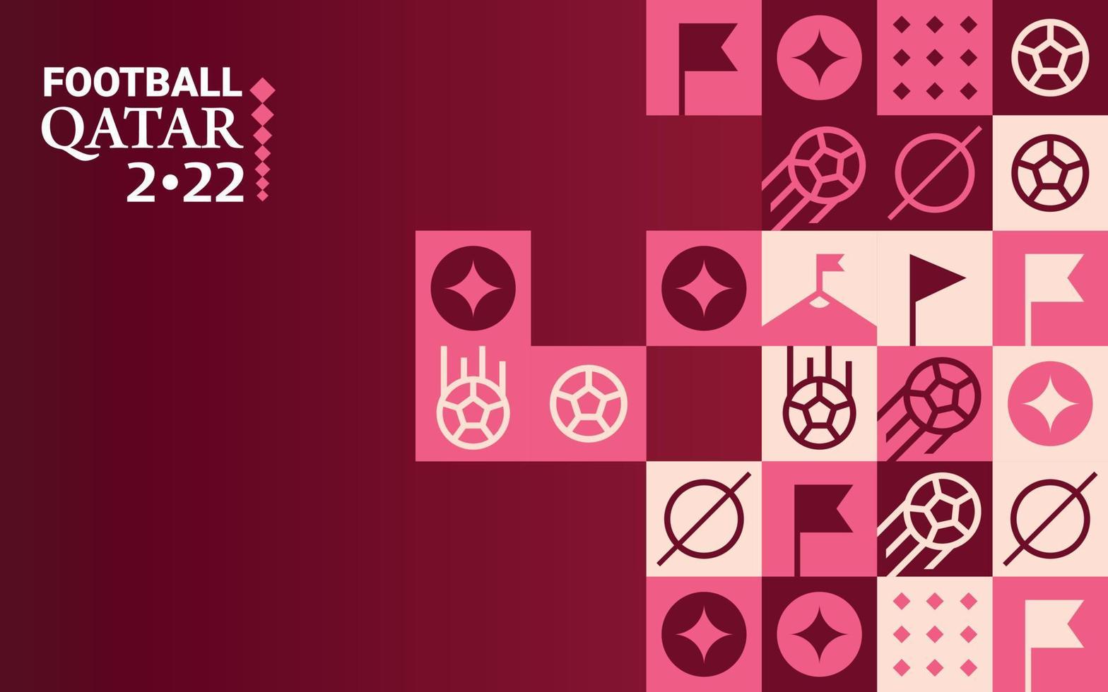 Football Doha Qatar 2022 Creative Geometric Background Template. Soccer Web Banner Background vector