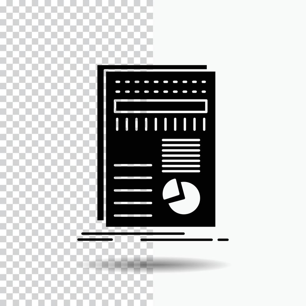 business. data. finance. report. statistics Glyph Icon on Transparent Background. Black Icon vector