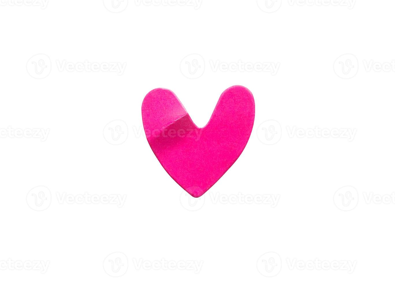 pink heart shape sticker isolated on white background photo