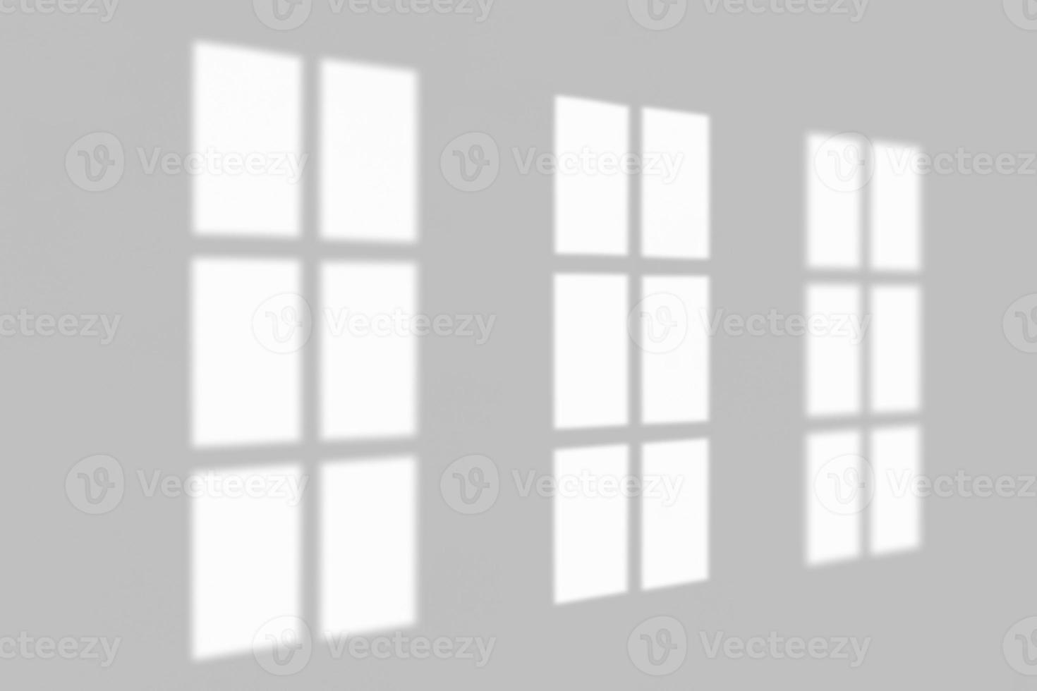 Window shadow drop on white wall background photo