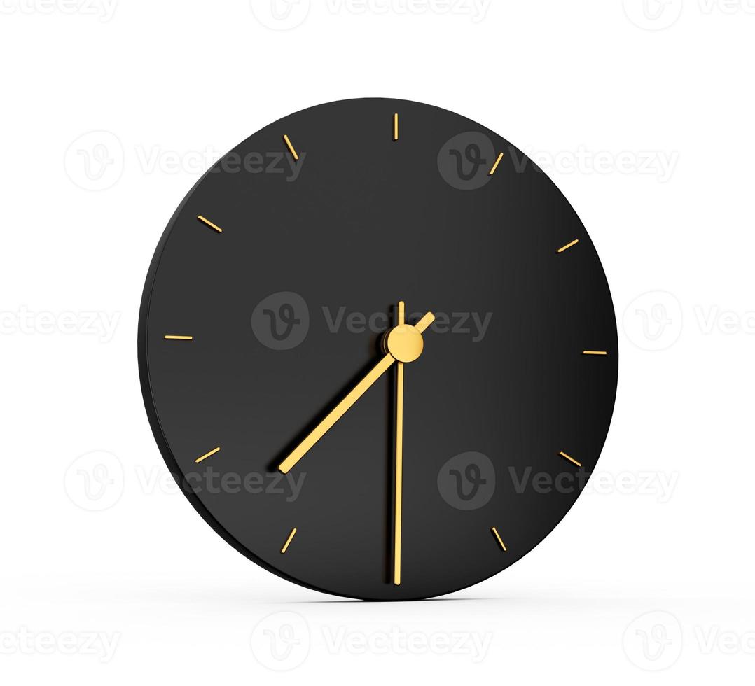 Premium Gold Clock icon isolated half past Seven o clock black icon 7