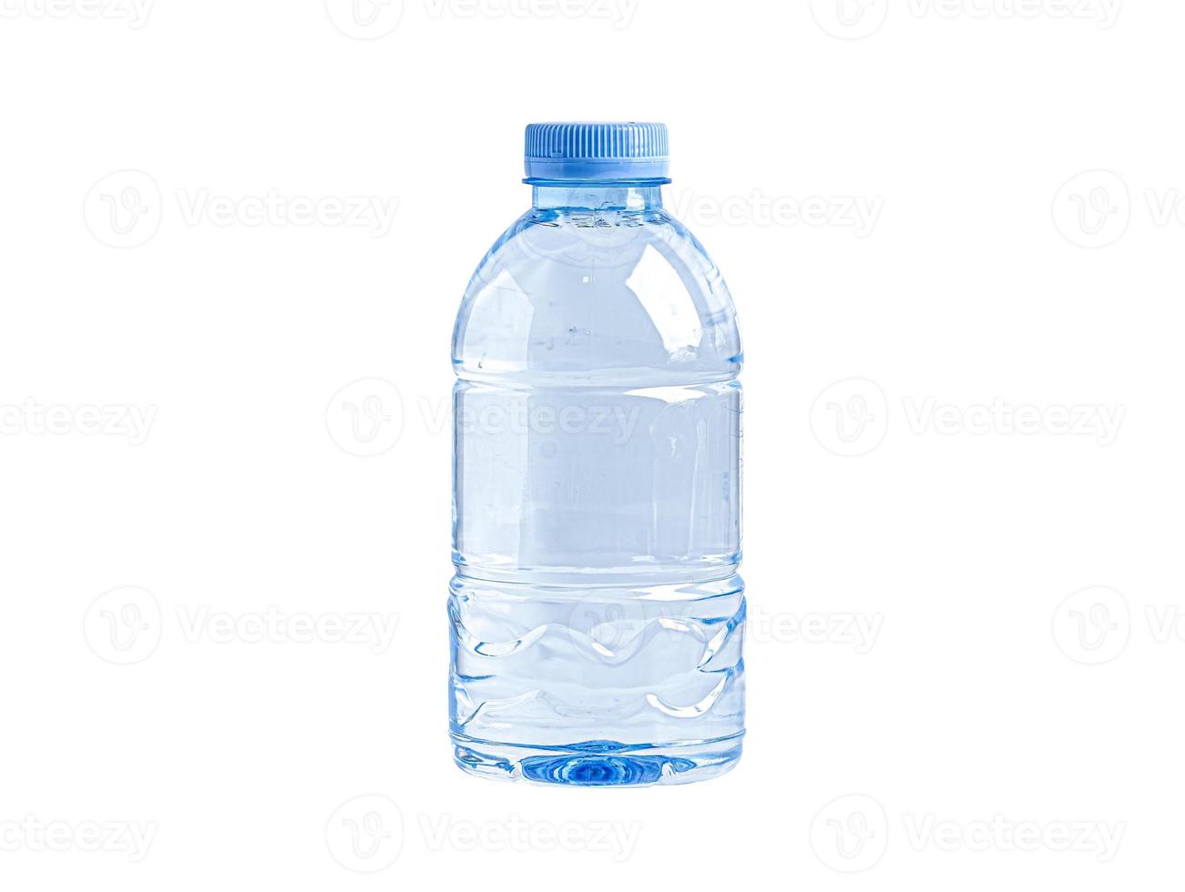 Plastic water bottle isolated on white background with clipping path. photo