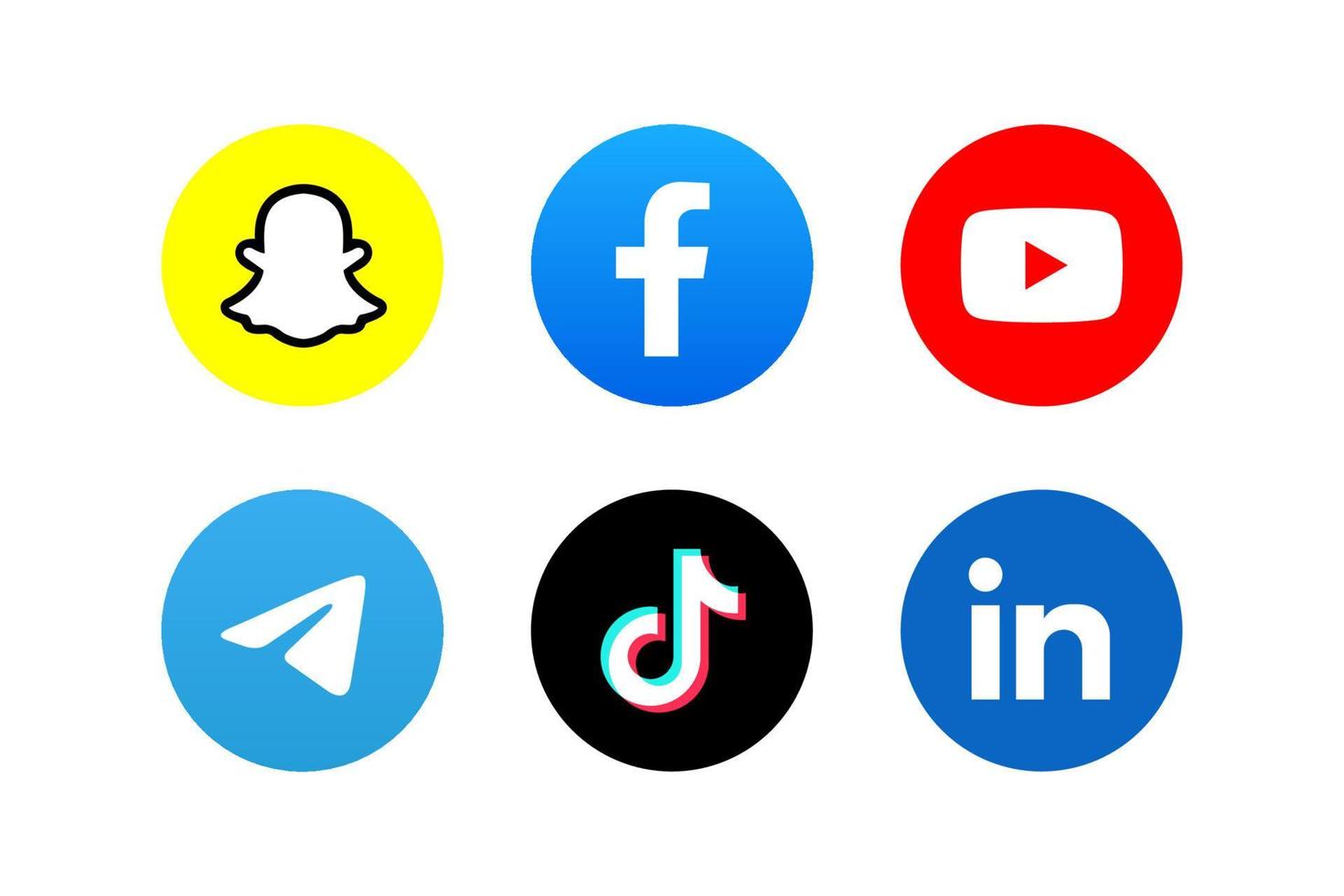 icono de redes sociales populares vector editable