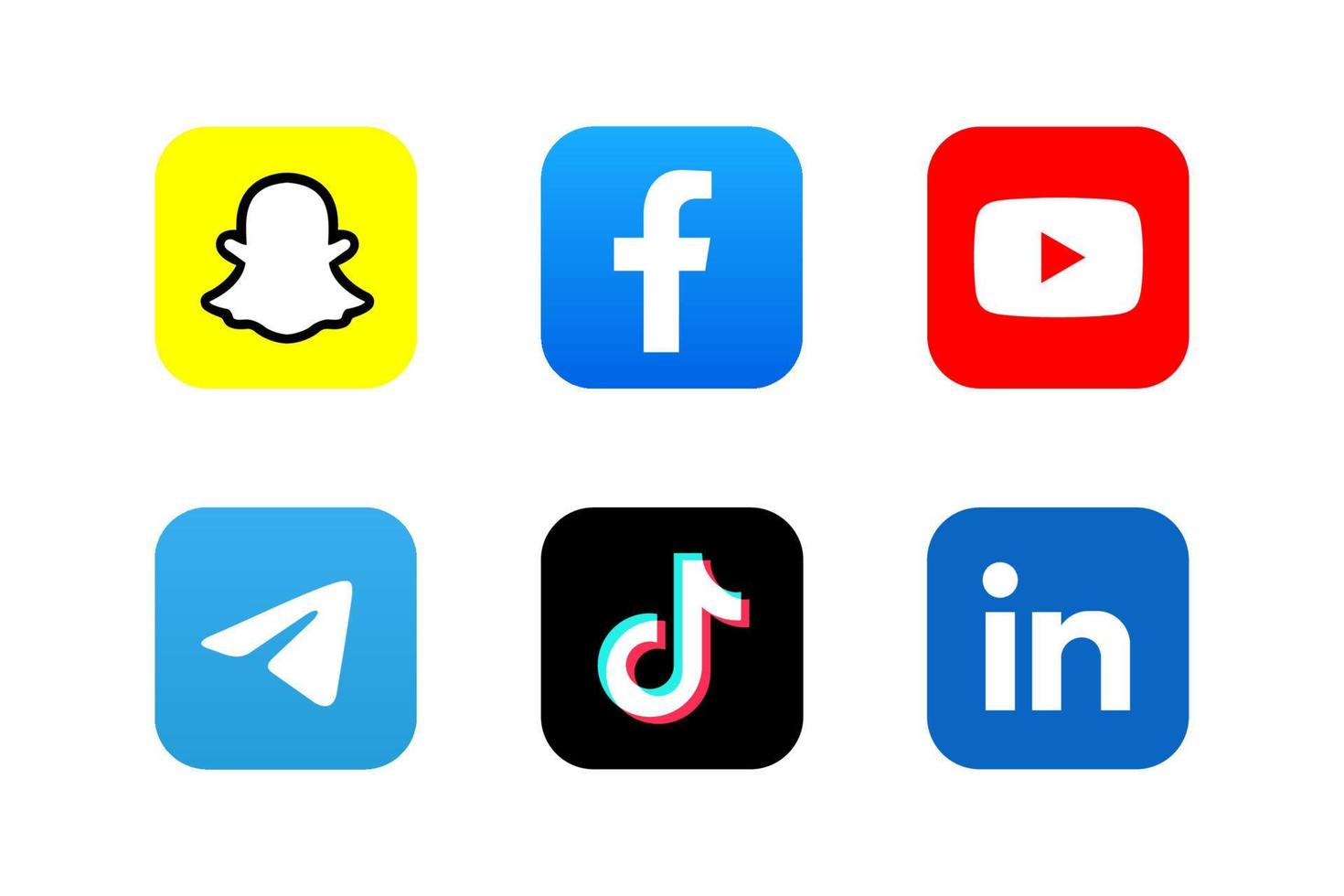 icono de redes sociales populares vector editable