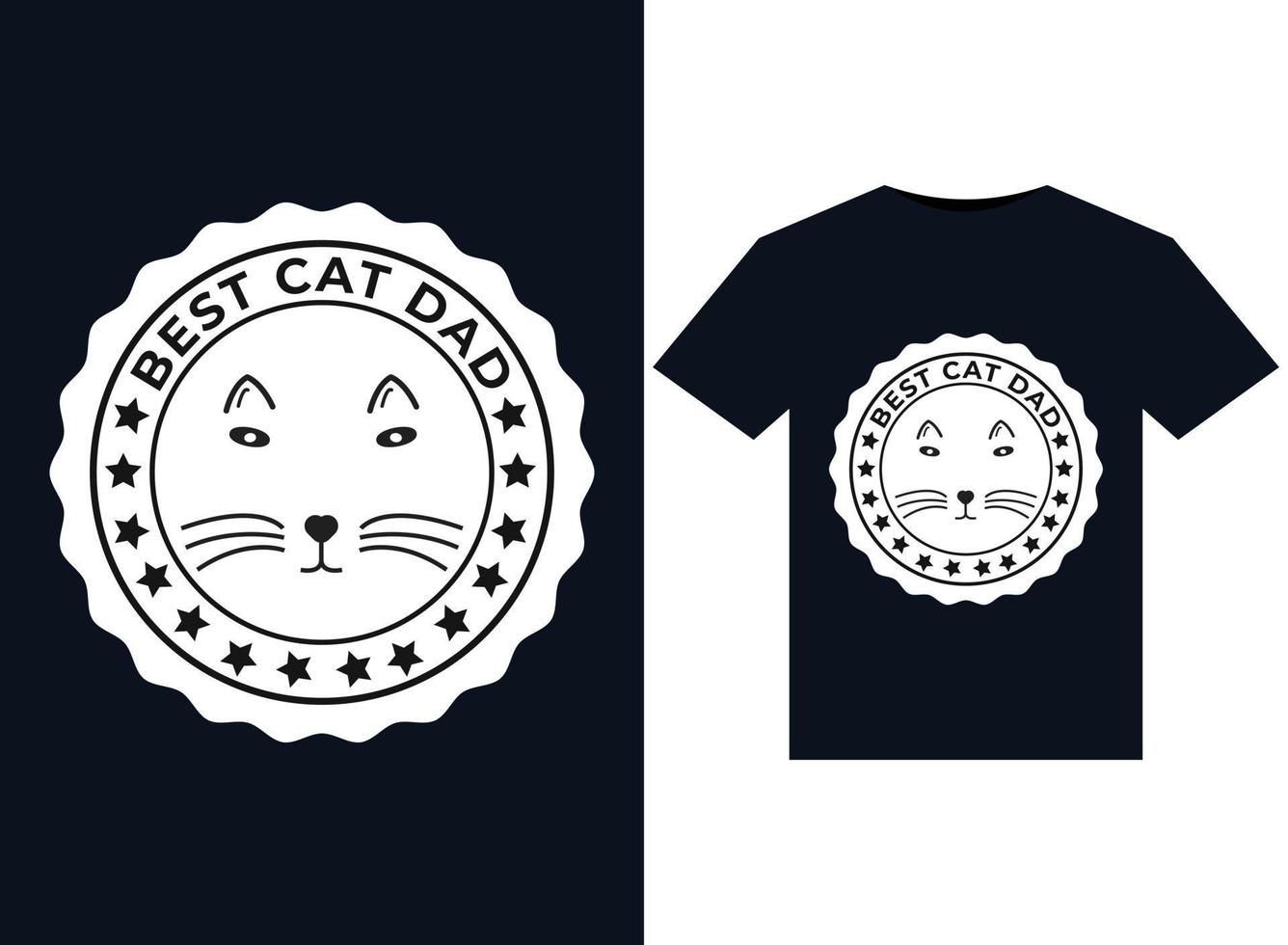 Best Cat Dad illustrations for print-ready T-Shirts design vector