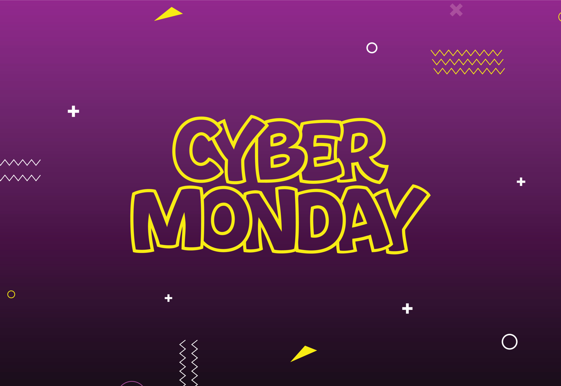 Cyber Monday sale poster. Commercial discount event banner. Cyber