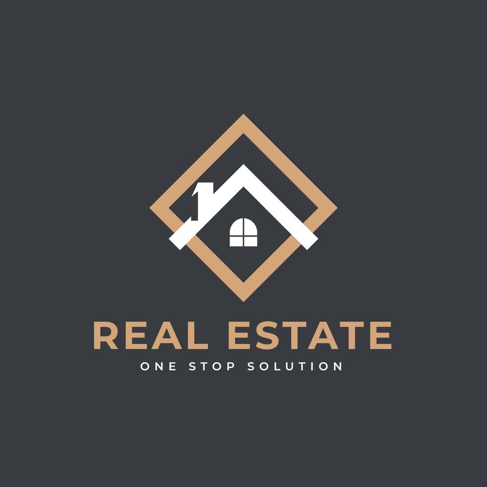 logotipo de bienes raíces de casa simple vector