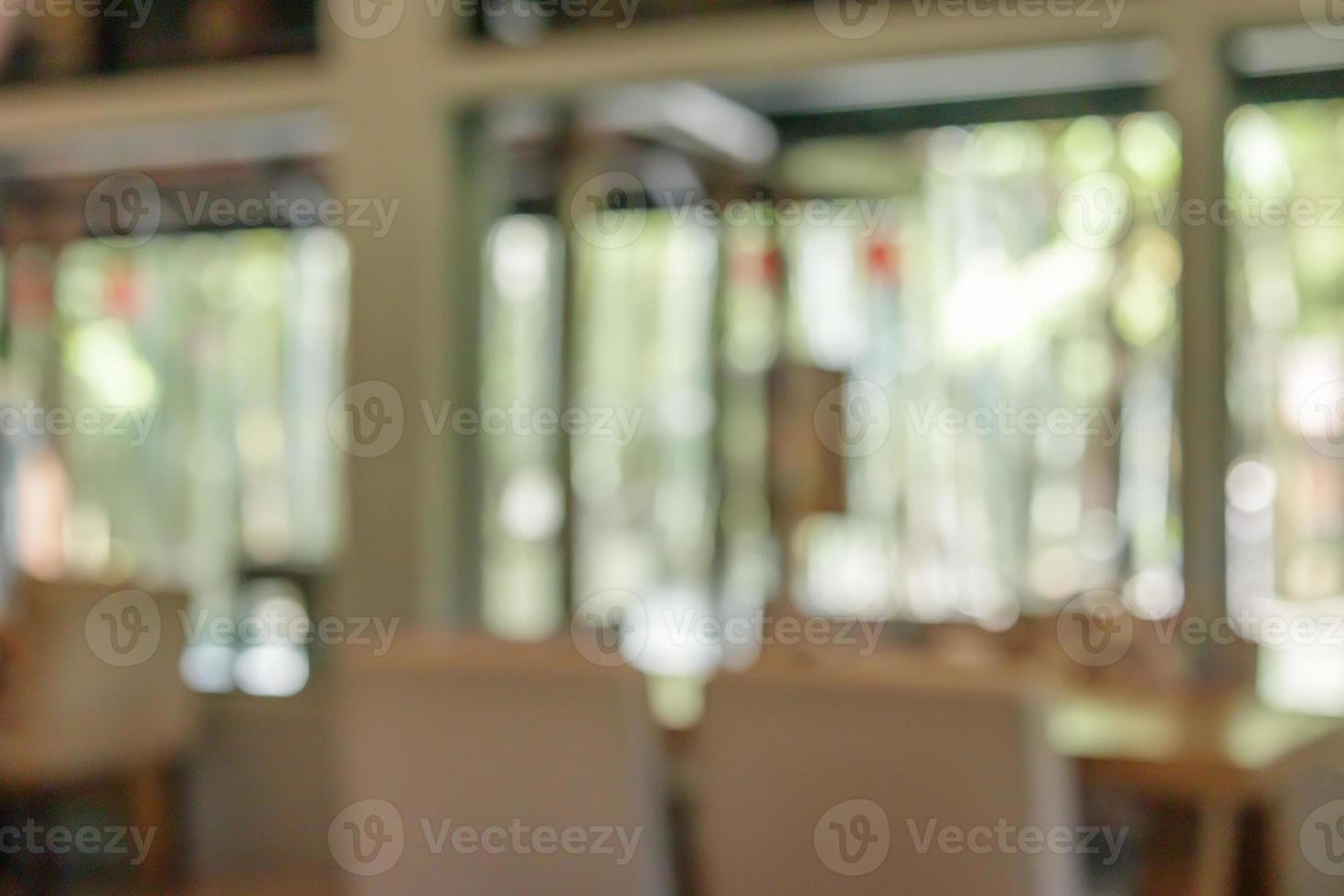 coffee shop cafe restaurant with abstract bokeh lights blur background photo