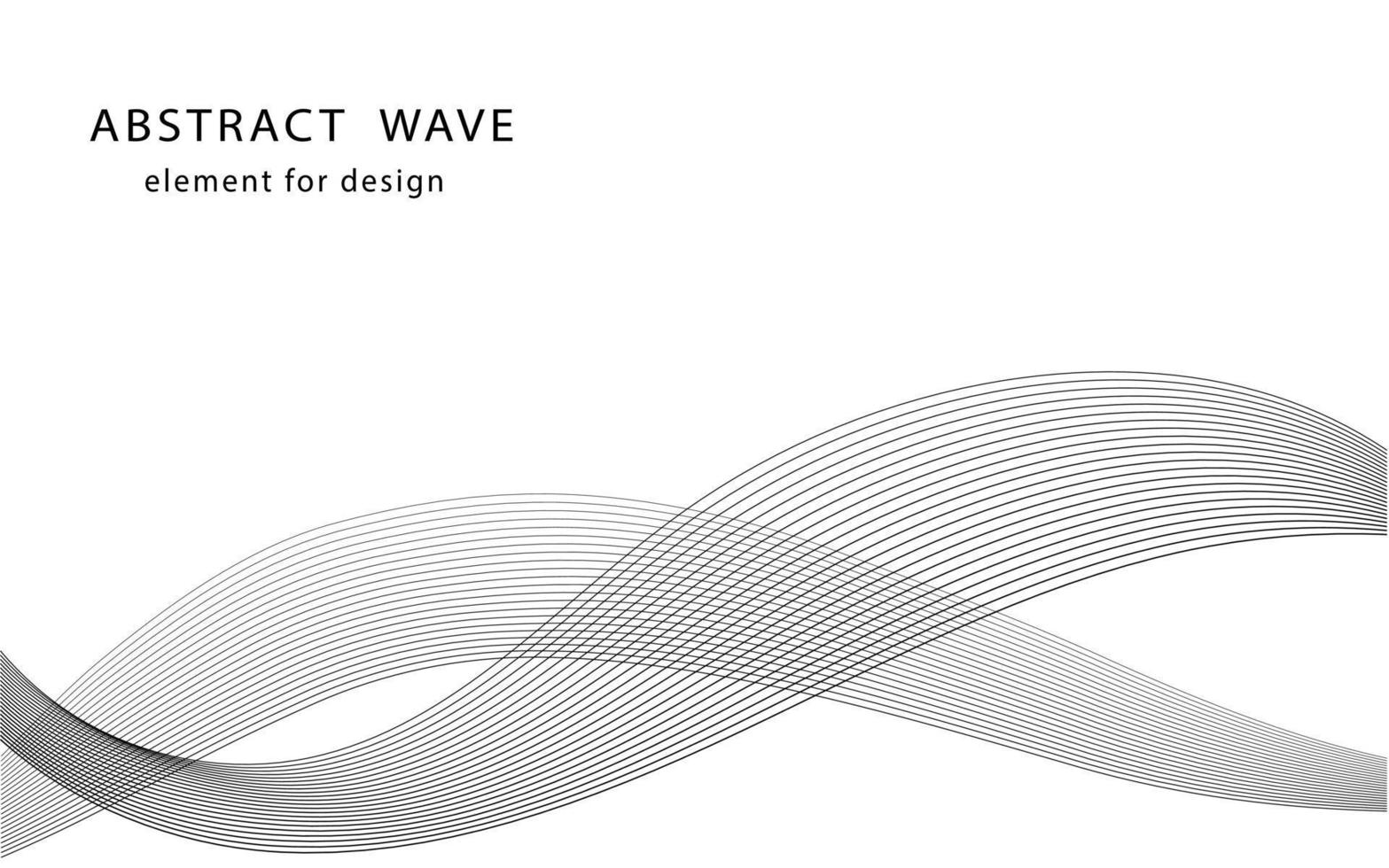 Abstract wave element for design. Digital frequency track equalizer. Stylized line art background. Vector illustration. Wave with lines created using blend tool. Curved wavy line, smooth stripe.