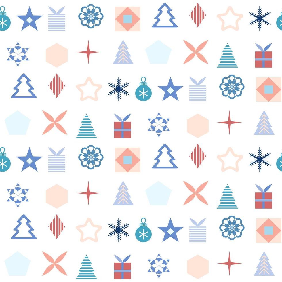 Seamless geometric pattern of winter elements. vector illustration