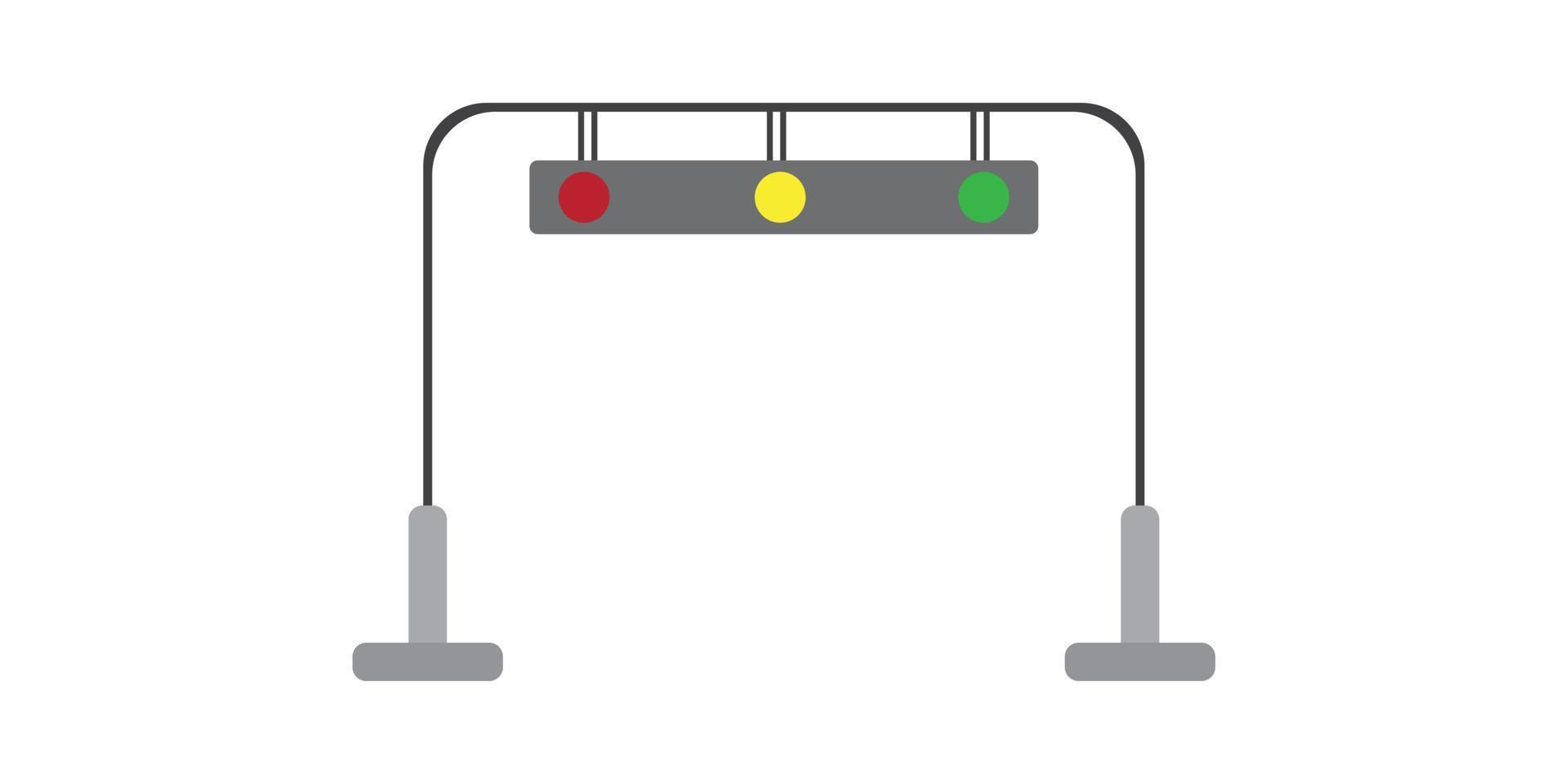 Traffic lights with all three colors isolated on white background vector