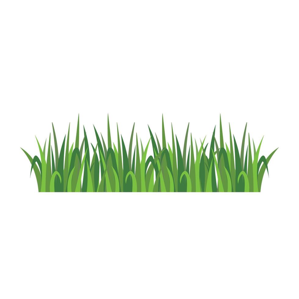 Green grass stands firm, Garden grass flat design. 12973667 Vector Art