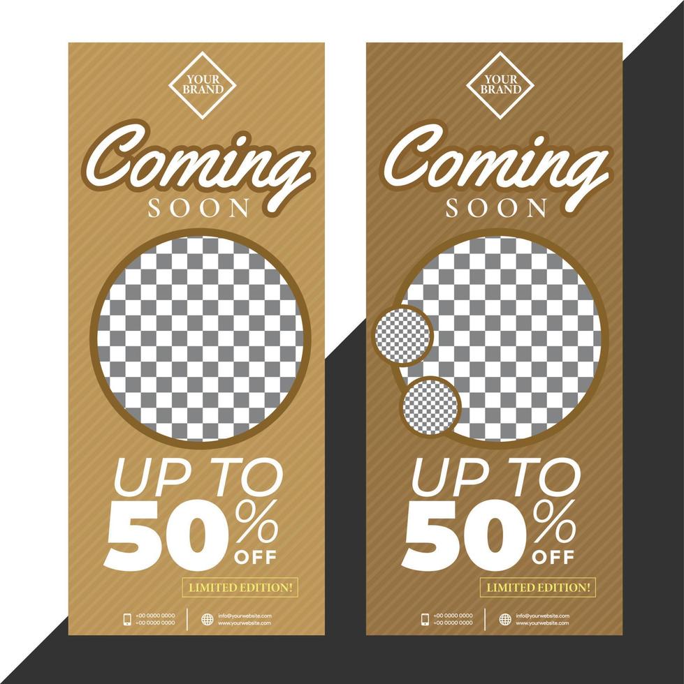 Social Media Post Brown Banner Vertical vector