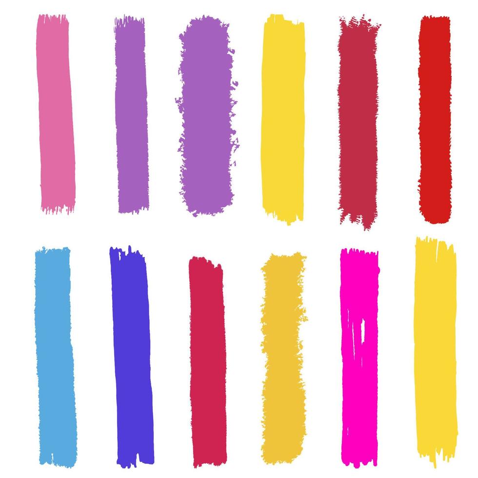 Set of vector brush strokes.