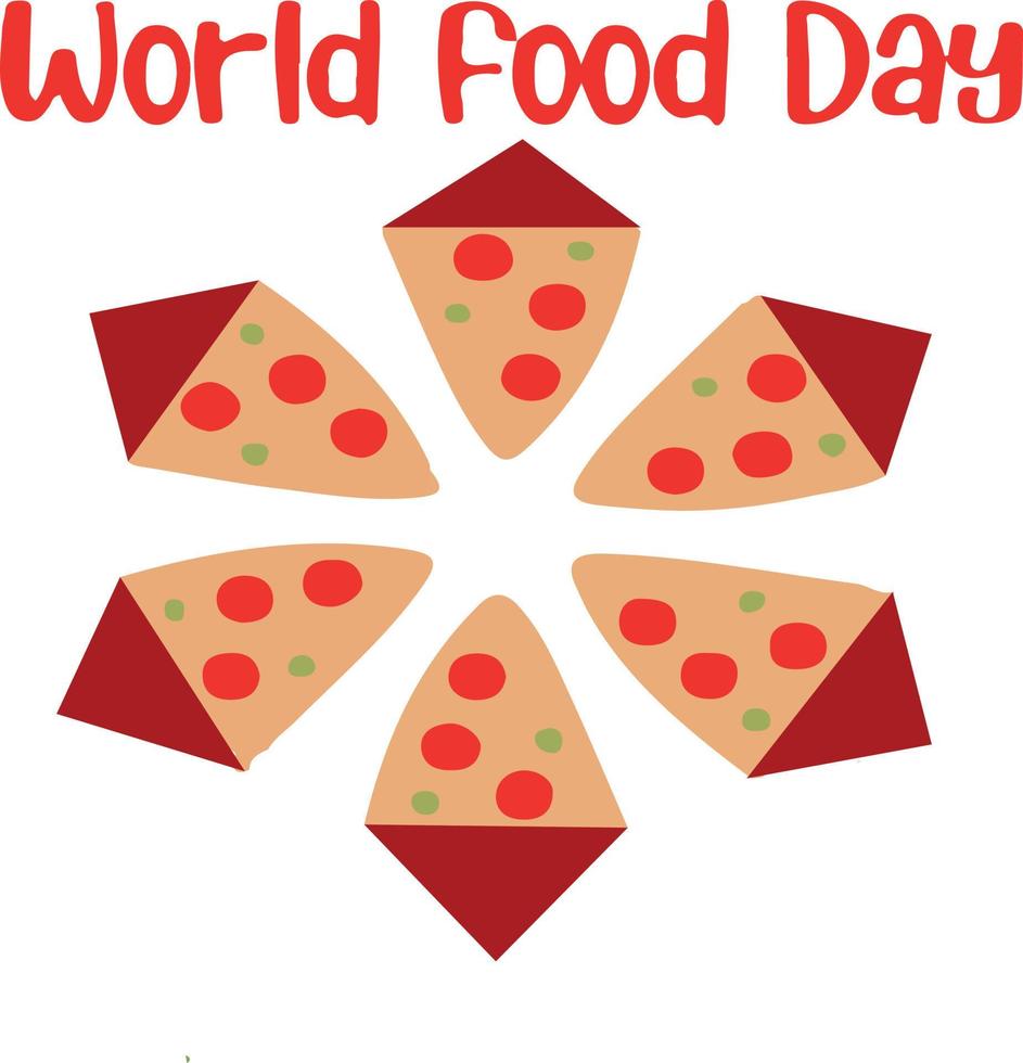 World Food Day simple design made in different types of colors and shapes vector