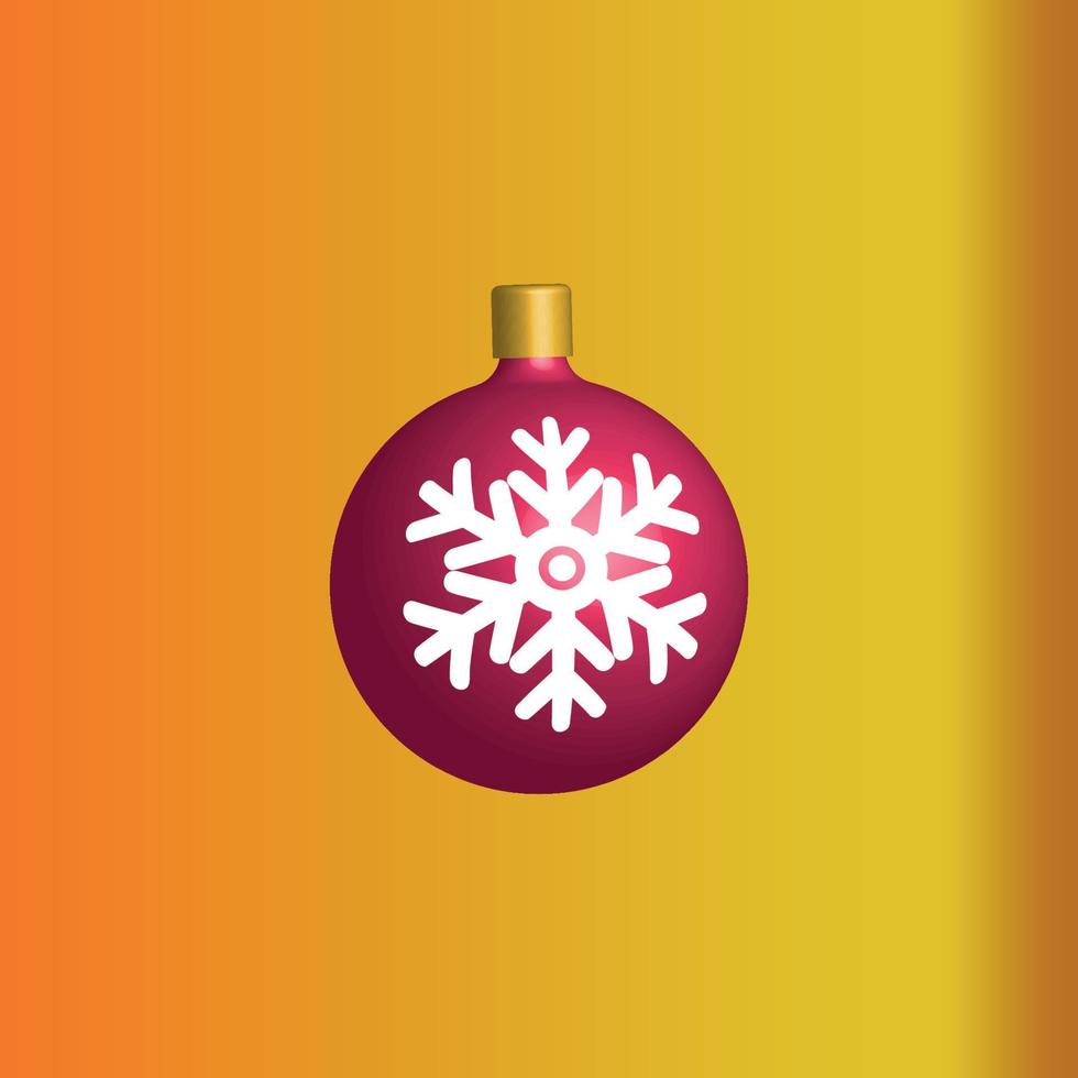 globo de navidad hecho sobre un fondo naranja con algunos elementos rojos en él vector