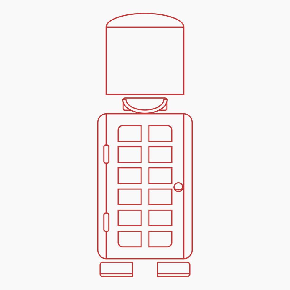 Editable Combination of Front View Typical English Royal Guard and Telephone Booth as Iconic Vector Illustration in Outline Style for England Culture Tradition and History Related Design