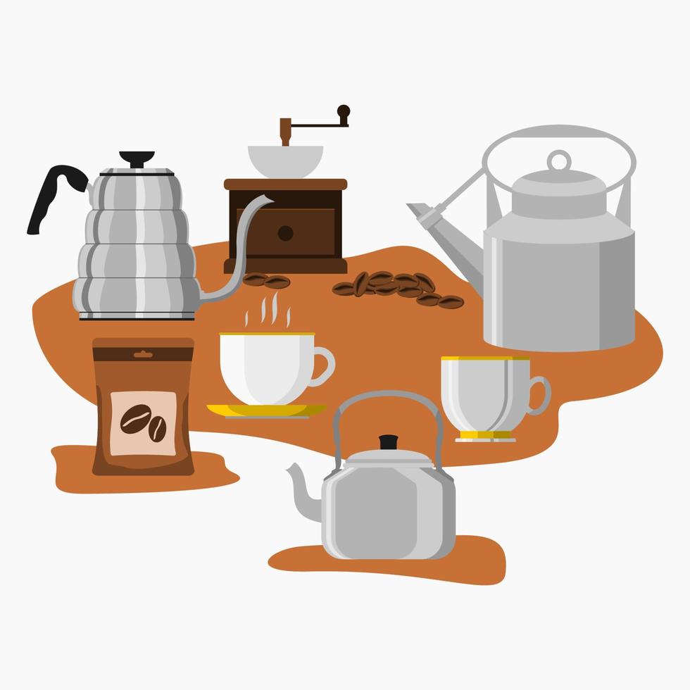 Editable Coffee Brewing Equipment Vector Illustration for Artwork Elements of Cafe and Restaurant or Product Business Related Design