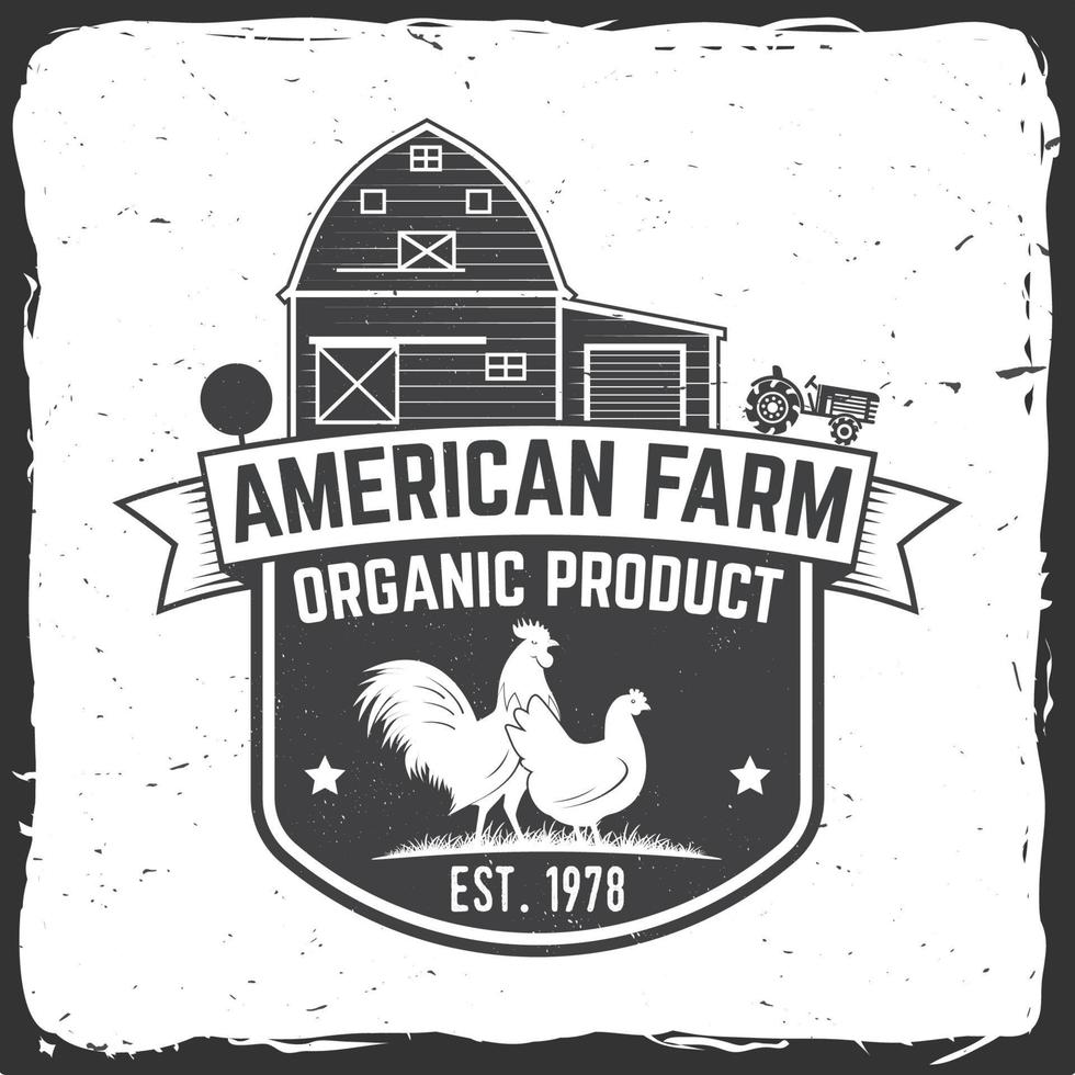 American Farm Badge or Label. Vector illustration.