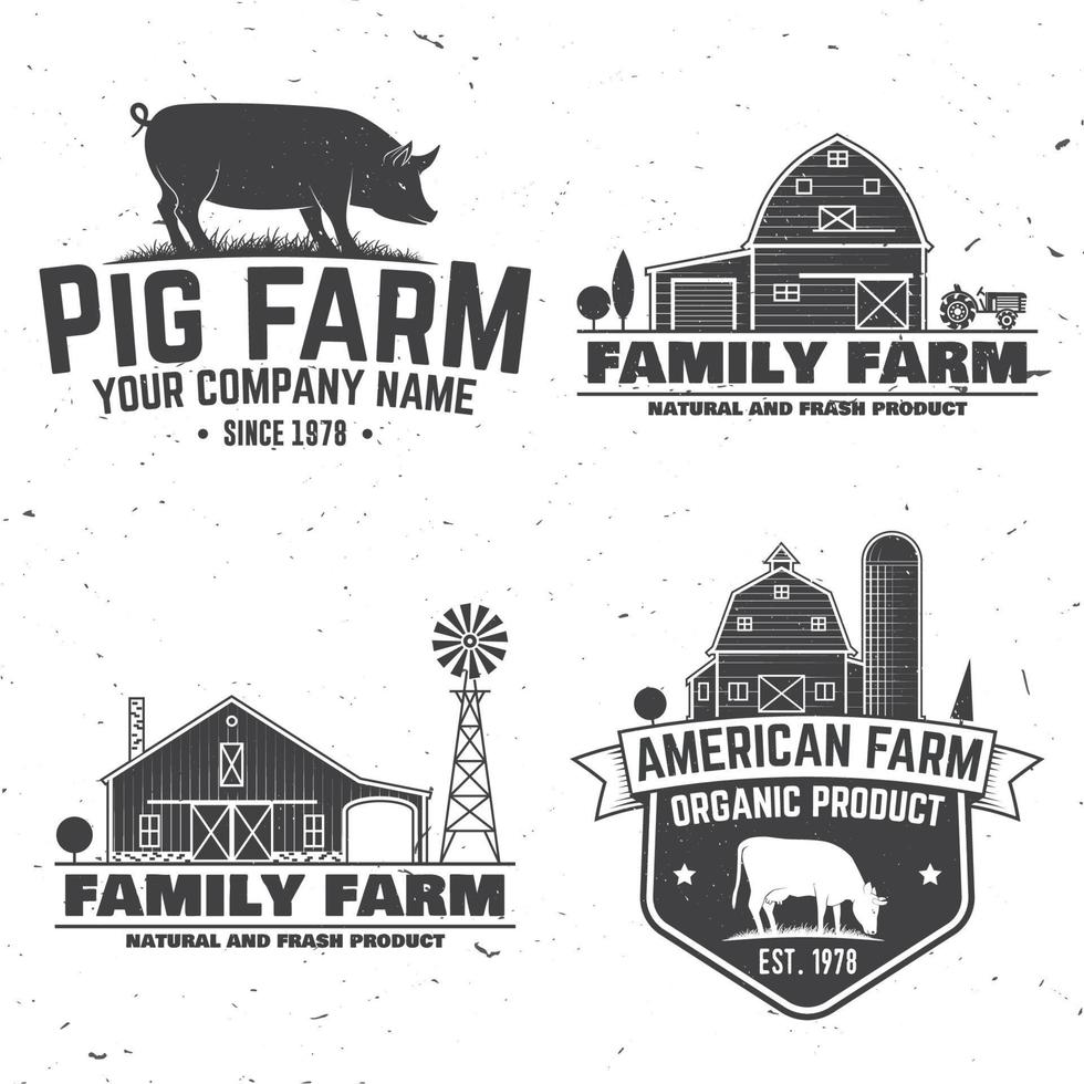 American Farm Badge or Label. Vector illustration.