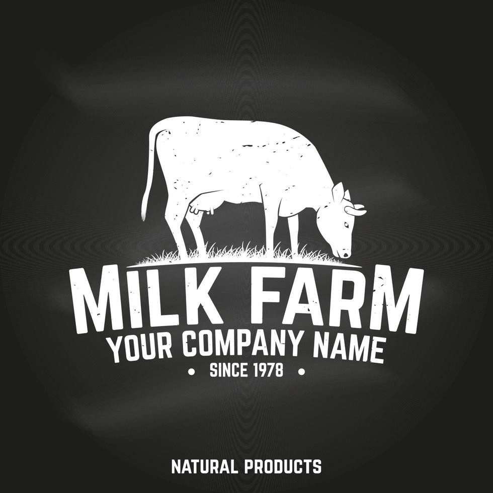 Milk Farm Badge or Label. vector