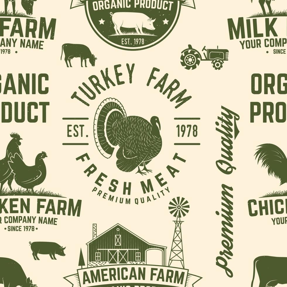 American Farm seamless pattern. Vector. vector