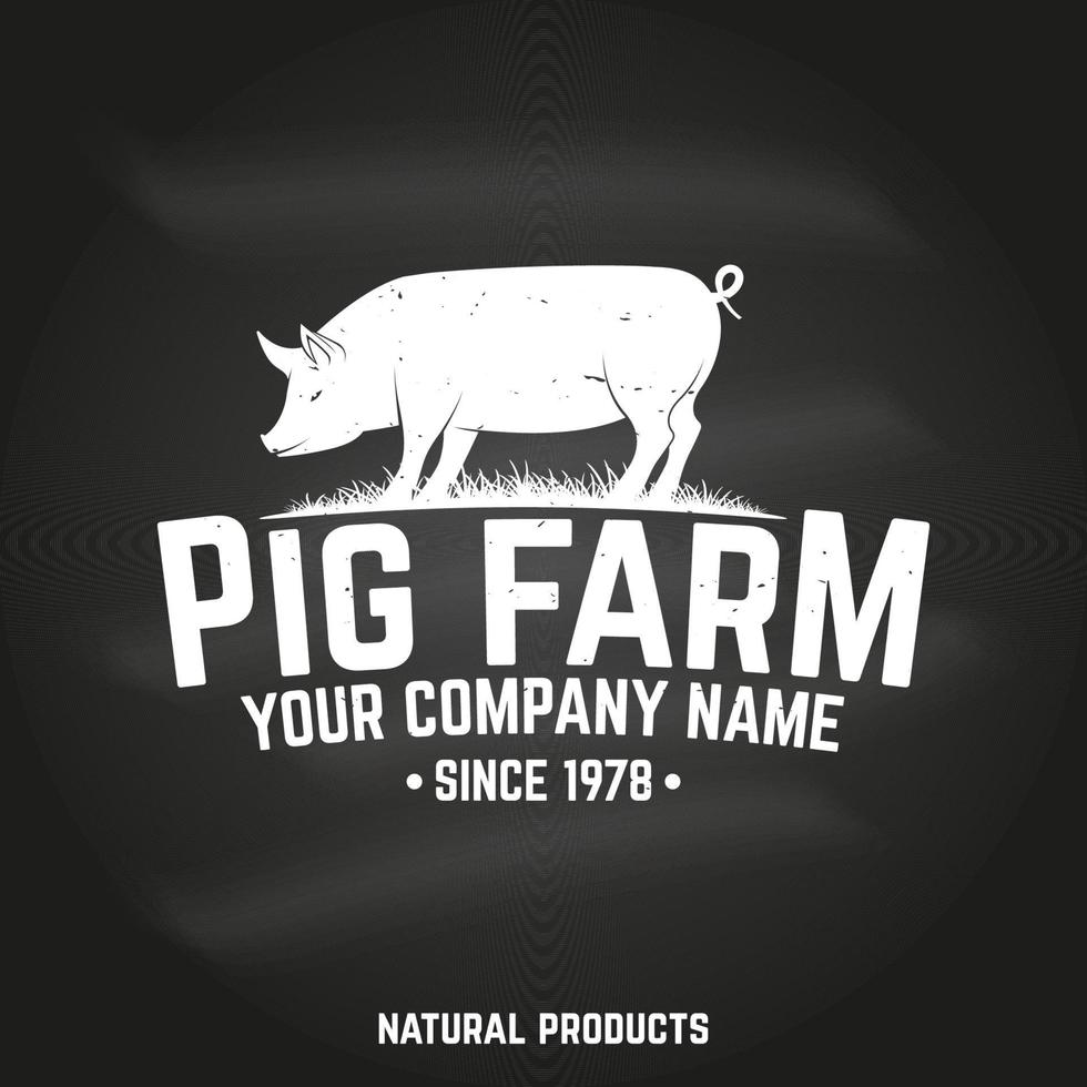 Pig Farm Badge or Label. Vector illustration.