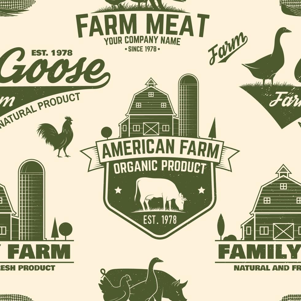 American Farm seamless pattern. Vector. vector
