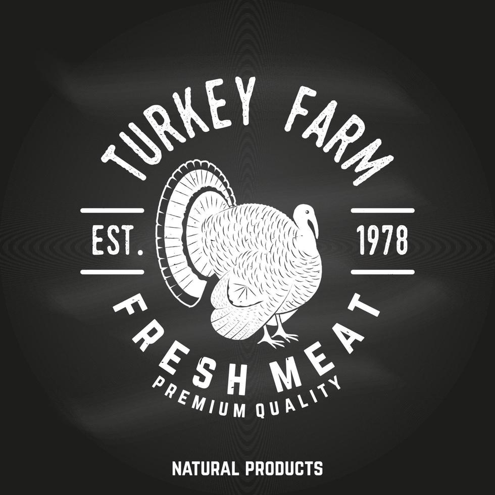 Turkey Farm Badge or Label. vector
