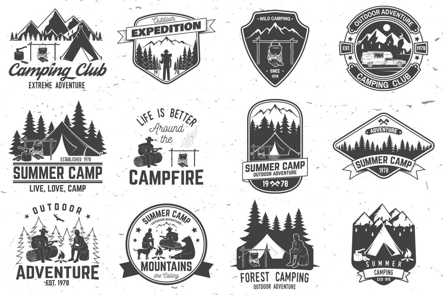 Summer camp. Vector illustration. Concept for shirt or logo, print, stamp or tee.