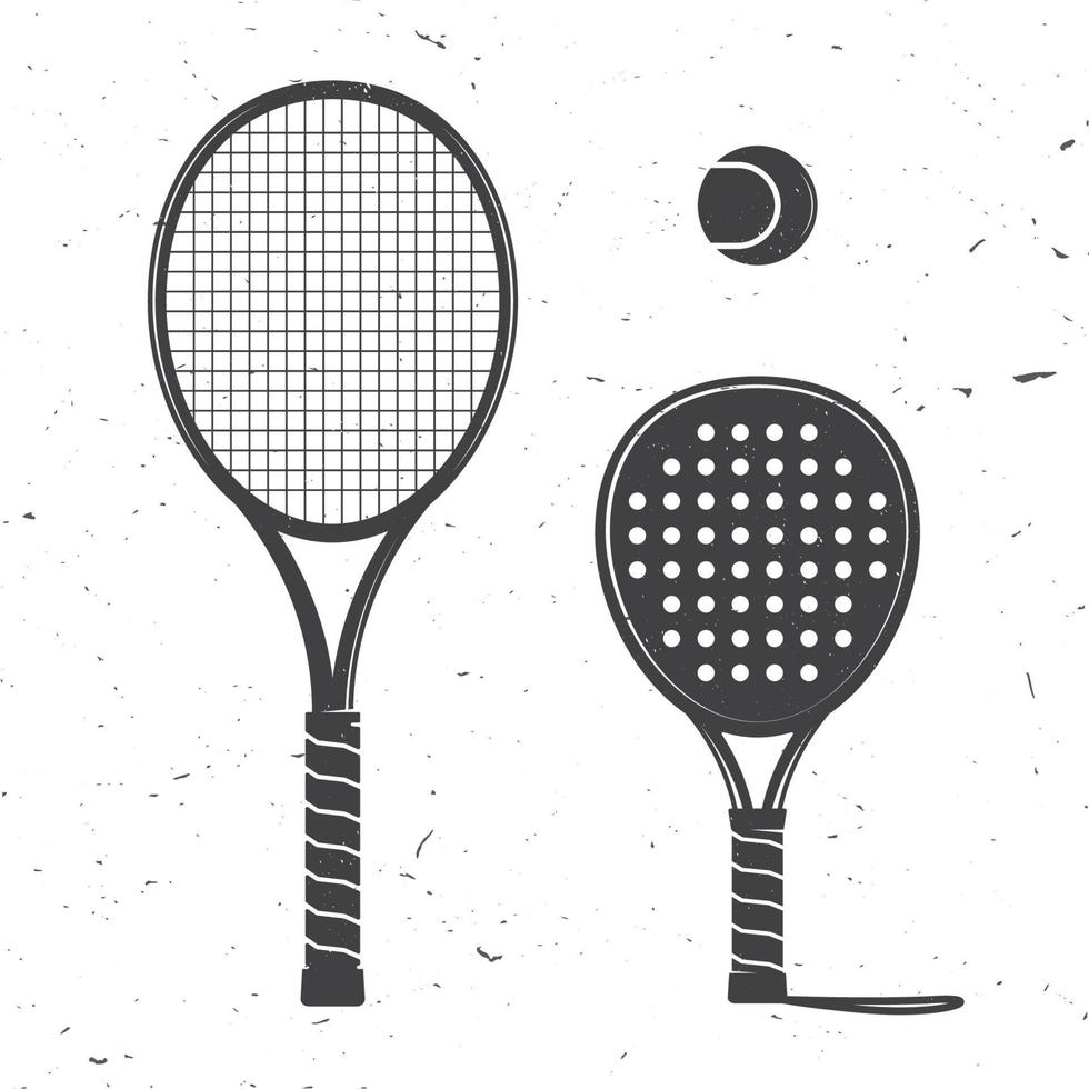 Set of tennis rackets and tennis ball icon. vector