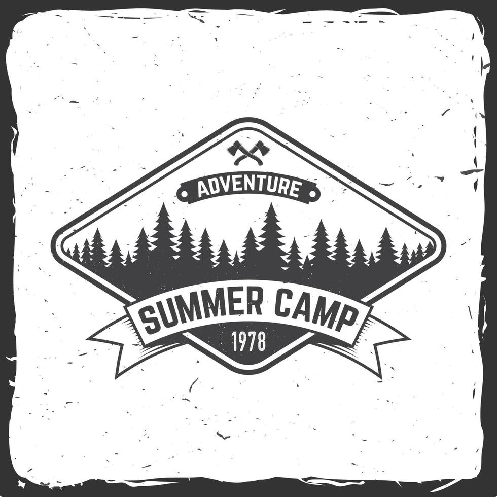 campamento de verano. ilustración vectorial concepto de camiseta o logotipo, estampado, sello o camiseta. vector