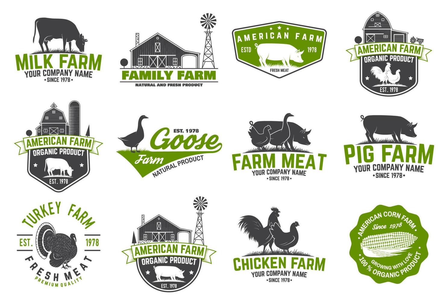 insignia o etiqueta de la granja americana. ilustración vectorial vector