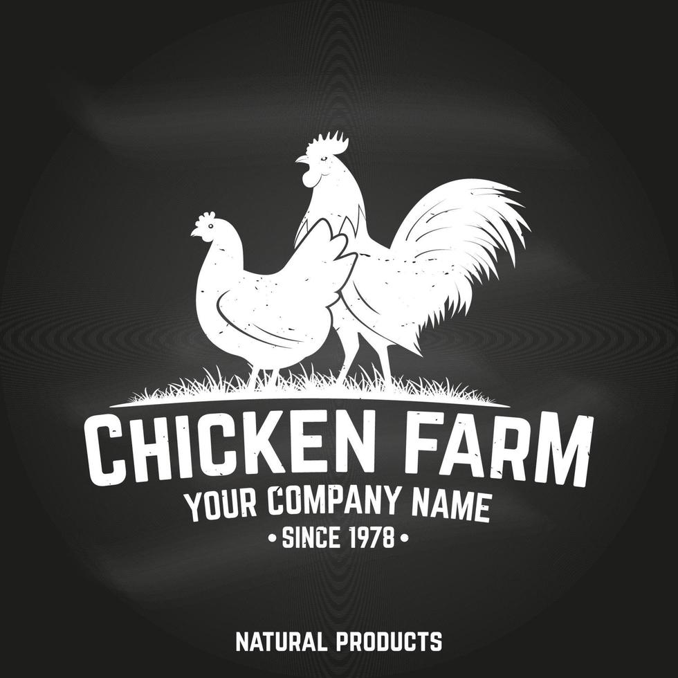 insignia o etiqueta de la granja de pollos. ilustración vectorial vector