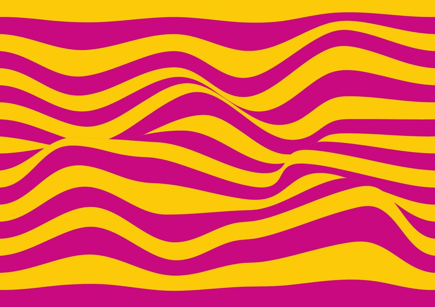 las líneas onduladas distorsionadas resumen la ilustración vectorial de fondo, la curva tiene un patrón de línea recta rosa y naranja. vector