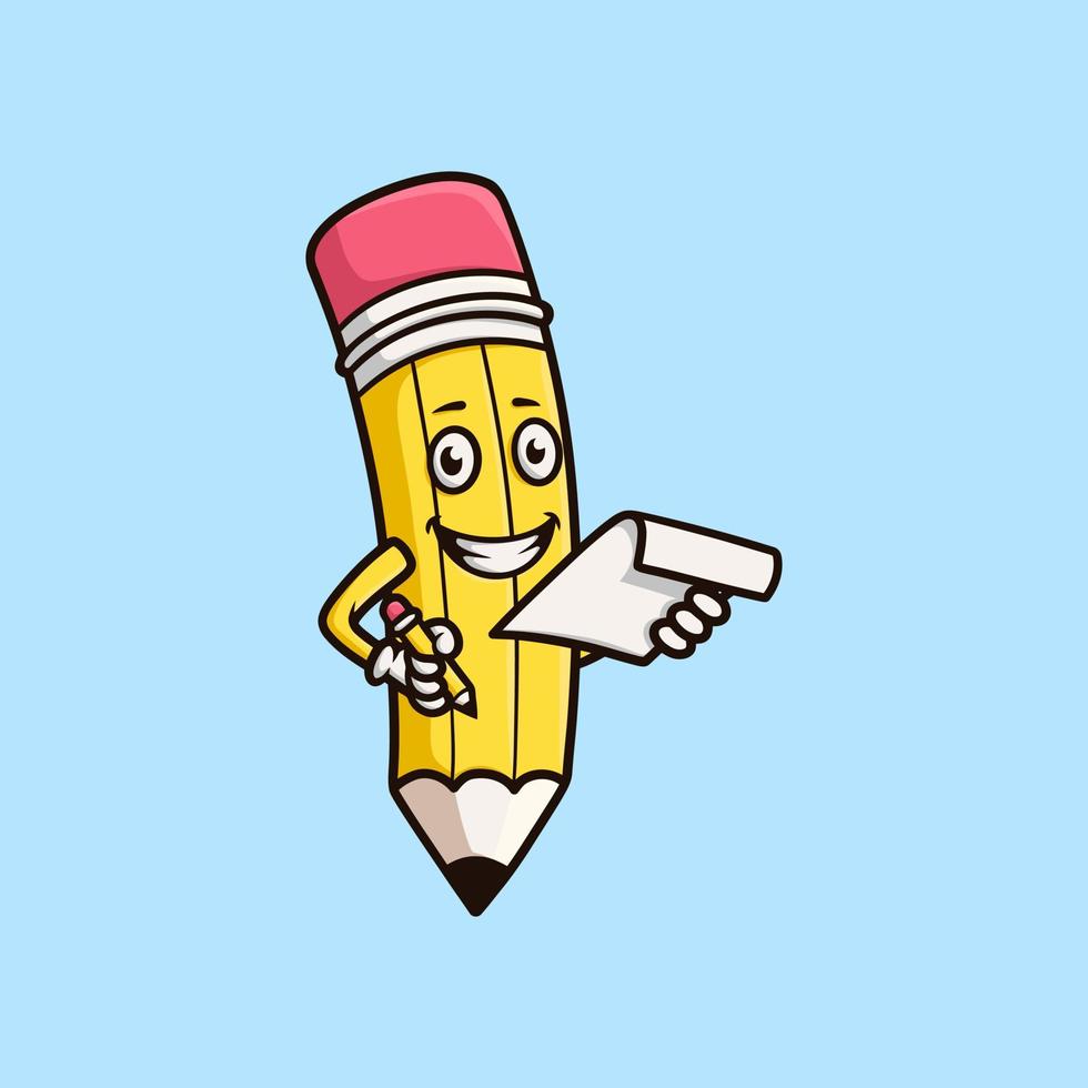 Pencil Mascot Cartoon Vector Illustration