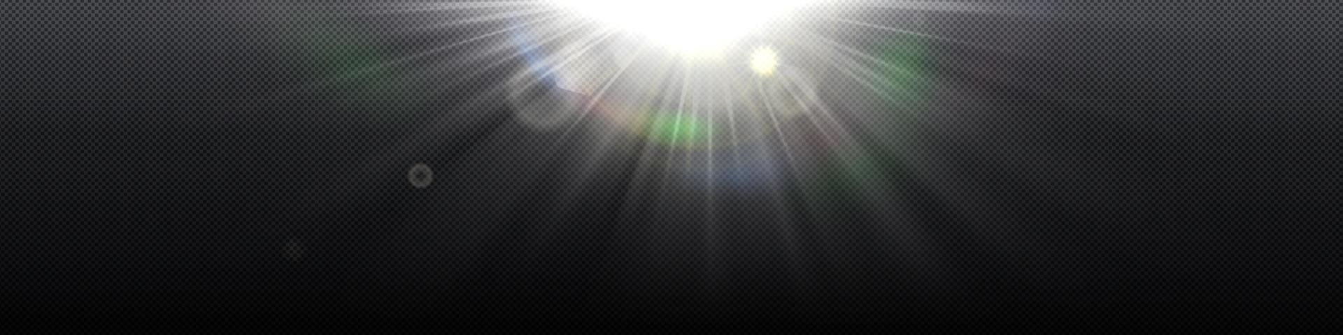 Sunlight rays with lens glare and rainbow vector