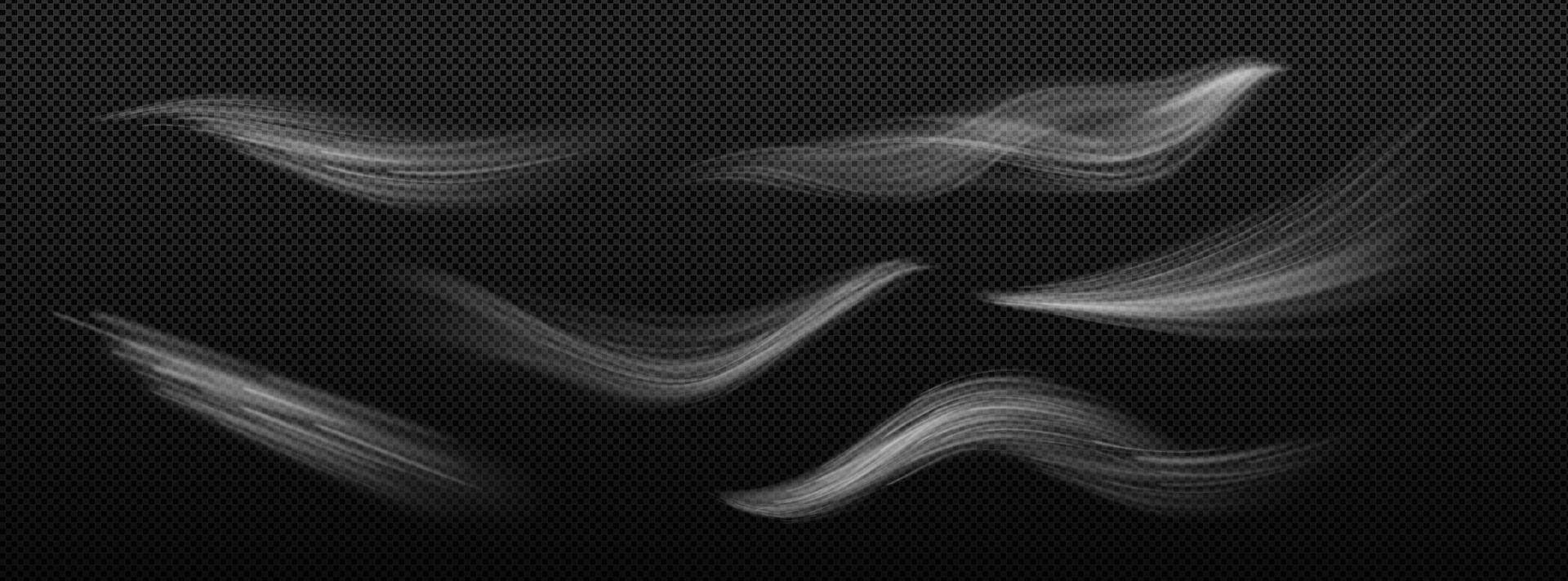 Wind, white smoke or cold air motion effect vector