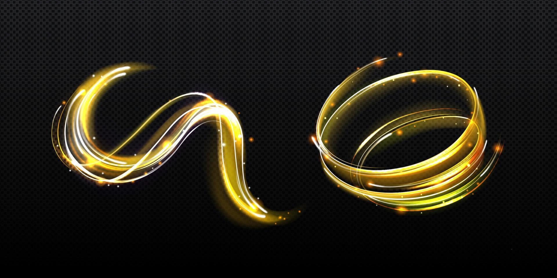 Magic spiral, wave, twist effect with golden stars vector