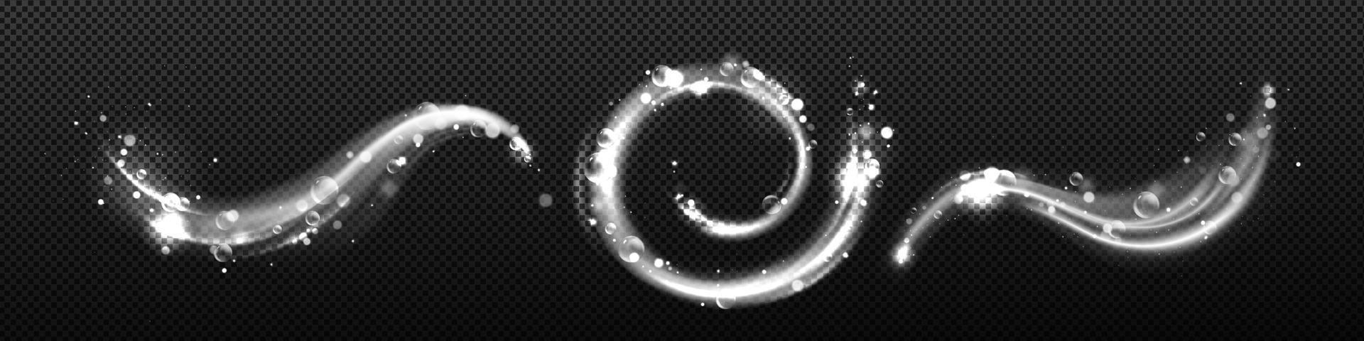 ola de detergente limpio y remolino de jabón, efecto de luz vector