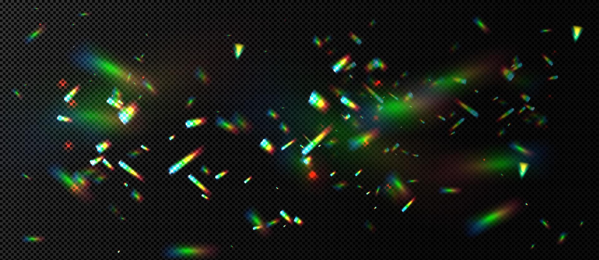 destellos de lentes de arco iris, efecto de la refracción de la luz vector
